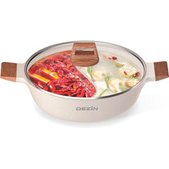 Panela Dezin 5-QT Com Divisória, Antiaderente De Lados Duplos, Concha De Sopa Incluída