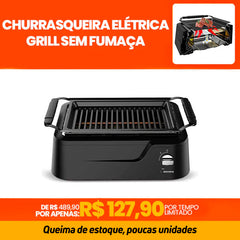Churrasqueira Elétrica Grill Infravermelho Sem Fumaça Bivolt - ORIGINAL (BAIXO CONSUMO DE ENERGIA)