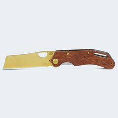 Canivete Cimo Brown Horse Cleaver Gold Titanium Cabo Madeira Com Clip – BH85C-GTI