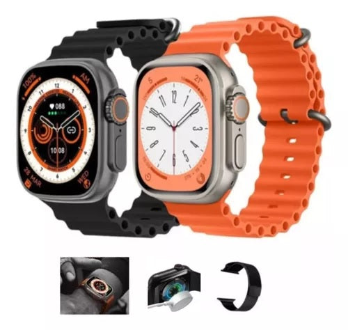 Smartwatch U9 Ultra Série 9 com Tela HD 2.2 Chamadas Bluetooth GPS Bússola Carregamento Sem Fio Pulseira Oceano e Monitoramento de Saúde para Android e iOS